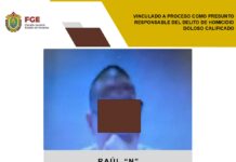 Vinculado a proceso como presunto responsable del delito de homicidio doloso calificado