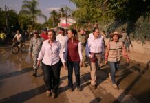 En Poza Rica y Álamo, Rocío Nahle y Claudia Sheinbaum coordinan auxilio y ayuda humanitaria para damnificados