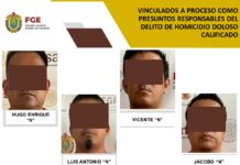 Vinculados a proceso como presuntos responsables del delito de homicidio doloso calificado