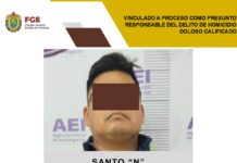 Vinculado a proceso como presunto responsable del delito de homicidio doloso calificado