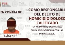 Sentenciado a 20 años de prisión como responsable del delito de homicidio doloso calificado