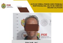 Auto de formal prisión como probable responsable del delito de homicidio doloso calificado en Pánuco