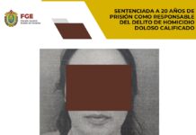 Sentenciada a 20 años de prisión como responsable del delito de homicidio doloso calificado en Boca del Río