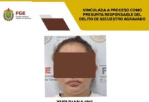 Vinculada a proceso como presunta responsable del delito de secuestro agravado