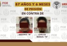 Sentenciados a 87 y 80 años de prisión como responsables de secuestro agravado