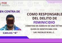 Le dictan sentencia de 40 años de prisión por el delito de feminicidio