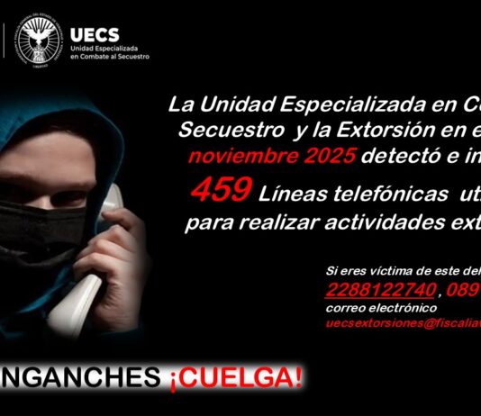 FGE detectó e inhabilitó 459 líneas telefónicas utilizadas para la extorsión en noviembre