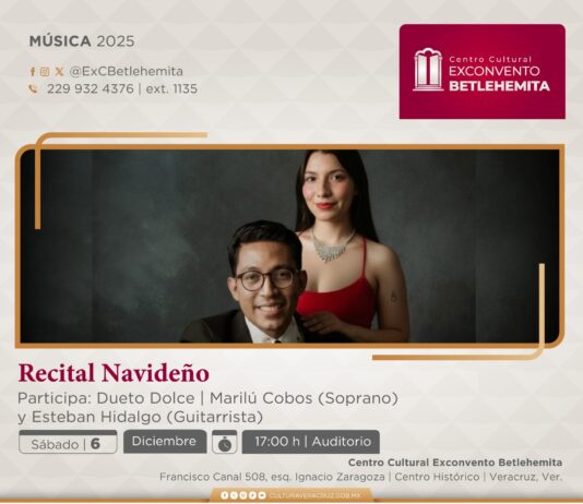 Invita SECVER a disfrutar recitales navideños en el Exconvento Betlehemita