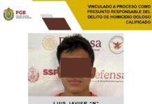 Vinculado a proceso como presunto responsable del delito de homicidio doloso calificado