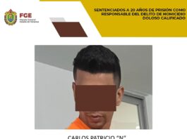 Sentenciados a 20 años de prisión como responsable del delito de homicidio doloso calificado