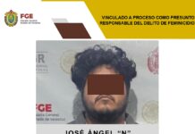 Vinculado a proceso como presunto responsable del delito de feminicidio