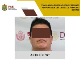 Vinculado a proceso como presunto responsable del delito de homicidio doloso