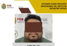 Detenido presunto responsable del delito de secuestro exprés en Coatzacoalcos