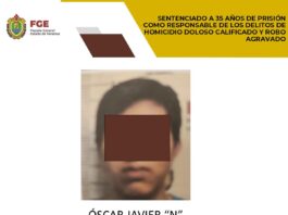 Sentenciado a 35 años de prisión como responsable de los delitos de homicidio doloso calificado y robo agravado