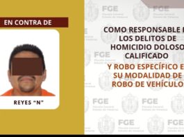 Sentenciado a 45 años y 9 meses de prisión como responsable de los delitos de homicidio doloso calificado, robo específico en su modalidad de robo de vehículo y robo calificado