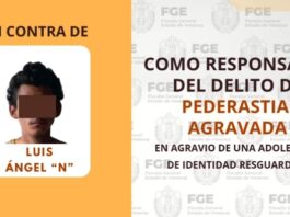 Sentenciado a 40 años de prisión como responsable del delito de pederastia agravada