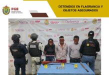 Tres detenidos durante cateo en Hueyapan de Ocampo