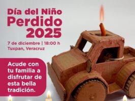 Participa en las actividades por el Día del Niño Perdido en Tuxpan