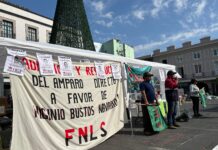 FNLS retira plantón de Plaza Lerdo en Xalapa