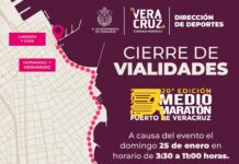 Anuncia Ayuntamiento de Veracruz cierre vial por evento deportivo este domingo 25 de enero