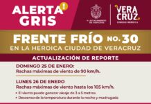 Mantiene PC alerta gris por paso del Frente Frío número 30