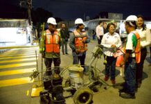 Supervisa Alcaldesa de Veracruz trabajos nocturnos de mantenimiento de vialidades
