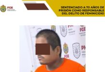 Sentenciado a 70 años por feminicidio en la zona sur de la entidad