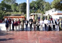 Encabeza alcalde Roberto San Román acto cívico por el Día de la Bandera e inaugura remodelación de la Glorieta Francisco I. Madero