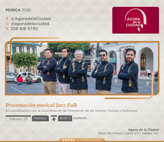 Invita SECVER a presentación de Jazz Folk en el Ágora