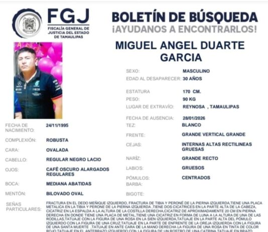 Familia veracruzana busca a Miguel Ángel Duarte, desaparecido en Reynosa hace casi un mes