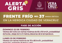 Se mantiene alerta gris por viento del norte en la ciudad de Veracruz