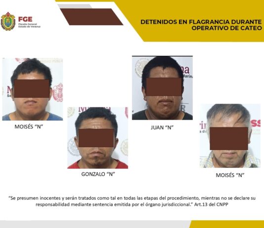 Detenidos en flagrancia y objetos asegurados en operativo de cateo con fuerzas federales y estatales en la zona norte