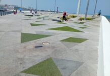 Embellece Ayuntamiento de Veracruz el bulevar Ávila Camacho