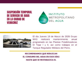 Exhorta IMA a almacenar agua ante suspensión temporal del servicio por mantenimiento preventivo