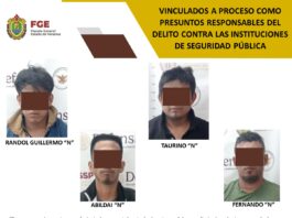 Vinculan a proceso a cuatro presuntos integrantes de célula delictiva en Tuxpan, por agresiones contra instituciones de seguridad pública