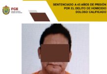 Justicia en Veracruz: Fiscalía General del Estado logra condena de 45 años de prisión contra homicida en Boca del Río