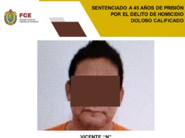 Justicia en Veracruz: Fiscalía General del Estado logra condena de 45 años de prisión contra homicida en Boca del Río
