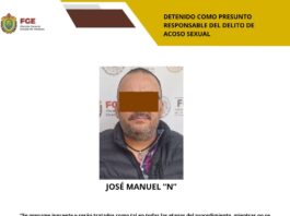 FGE cumplimenta orden de aprehensión contra presunto responsable de acoso sexual