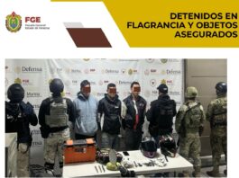 Detenidos en flagrancia y objetos asegurados en operativo de cateo con fuerzas federales y estatales en Xalapa