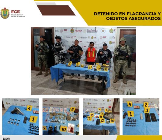 Detenido en flagrancia y objetos asegurados en operativo de cateo en Córdoba