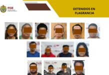 Fiscalía General del Estado detiene a 43 personas durante cateos realizados en diversos municipios