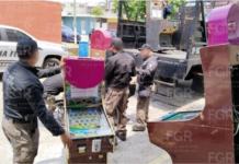 Asegura FGR máquinas tragamonedas en Alvarado