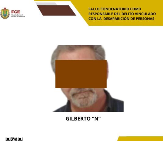 Fiscalía de Veracruz logra fallo condenatorio por el delito vinculado con la desaparición de personas