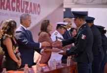 Gobernadora reconoce valor y trabajo humanitario de la Policía Veracruzana en contingencias