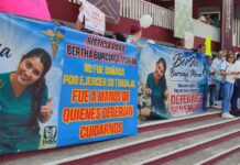 ¡Justicia para Bertha!: marchan sus compañeros al norte de Veracruz