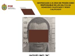 Sentencian a 20 años de prisión a responsable de homicidio en Xalapa