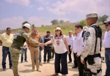 Supervisa Rocío Nahle cuartel de Guardia Nacional en Coyutla