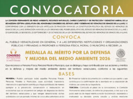 Emite Comisión convocatoria para entrega del Premio al Mérito Ambiental 2026
