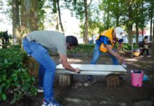 Mediante los Tequios, dependencias municipales unen esfuerzos para dignificar espacios públicos y fortalecer el tejido social