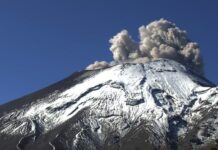 Registra el Popocatépetl 6 exhalaciones con gases volcánicos y ceniza